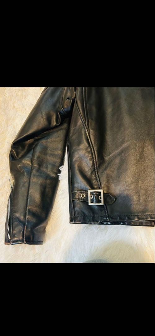 Schott レザーシングルライダース641ブラックサイズ38ボアライナー付き