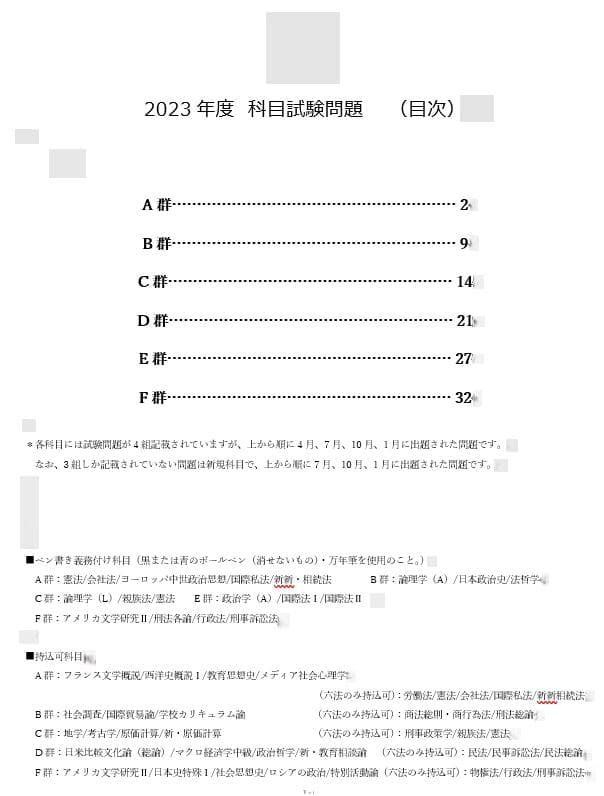 【N22】慶應通信　科目試験　過去問　2009～2019・2023年（12年分）