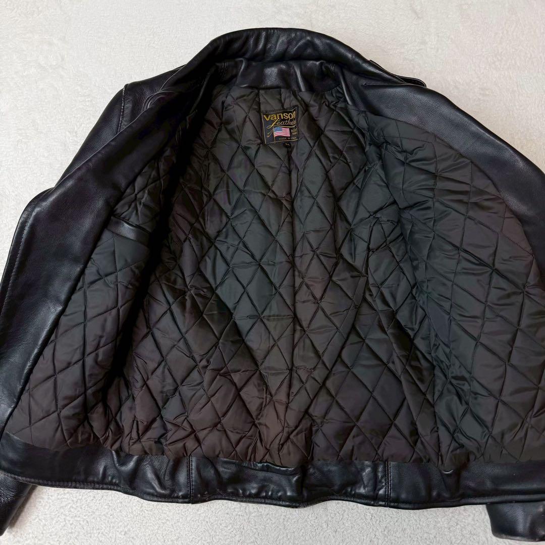 VANSON C2 ライダースジャケット キルティング USA 本革 ベルト