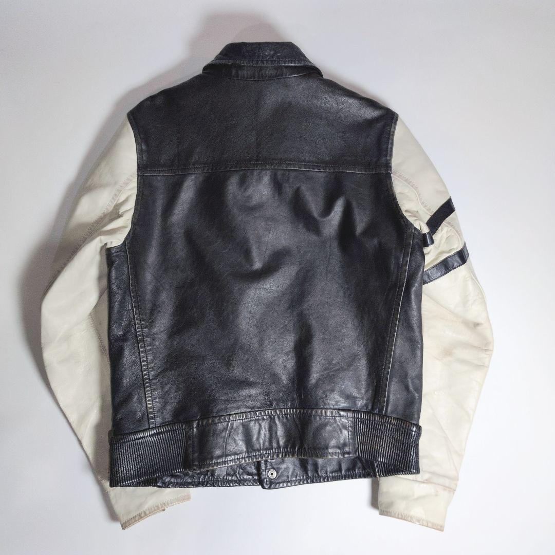 DIESEL ディーゼル ワッペン レザースタジャン 牛革 カウレザー S