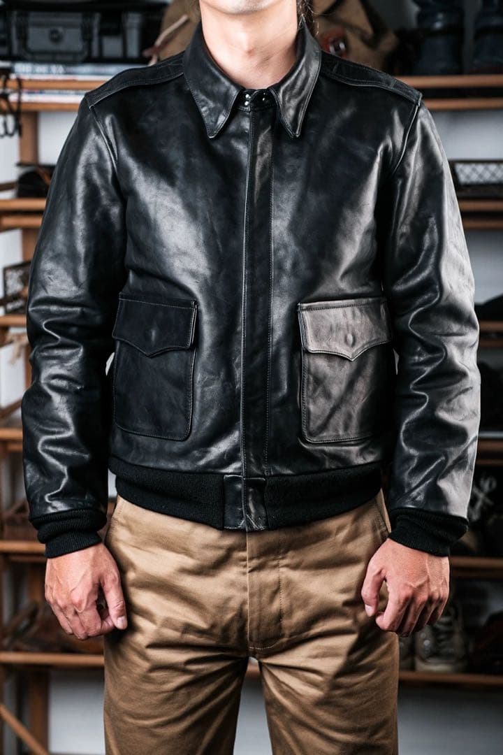 SIMONS 植鞣オイルワックス ホースハイドA-2フライトジャケット XL相当