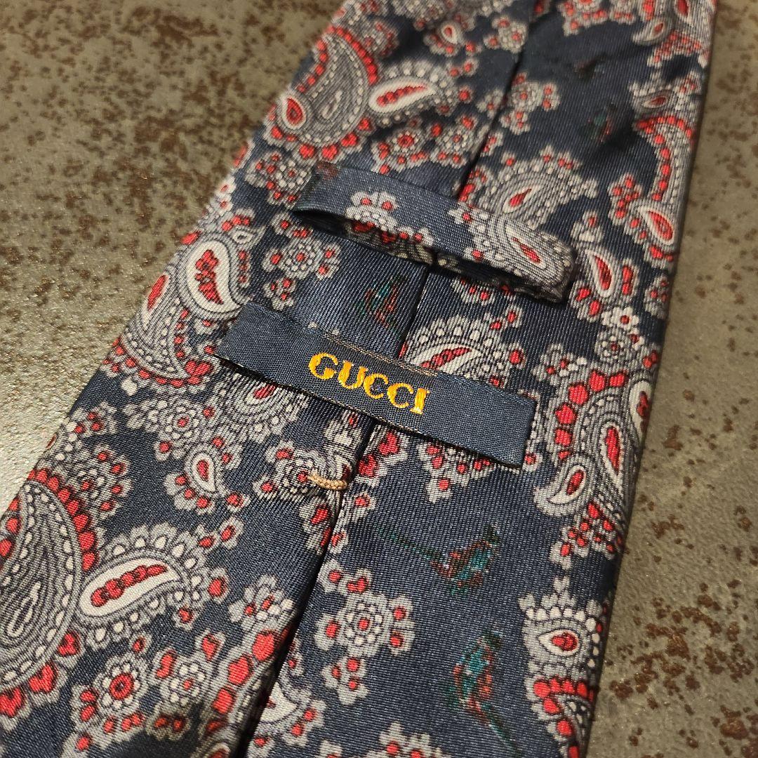 GUCCI グッチ ネクタイ ペイズリー ネイビー ハイブランド 高級 人気