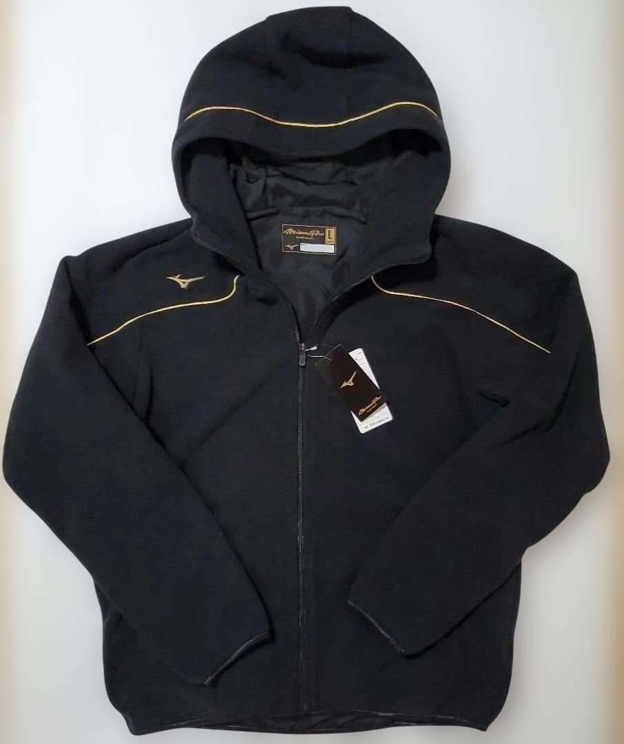 ミズノプロ　フリースパーカー　未使用タグ付き　Lサイズ　黒色　ジャケット