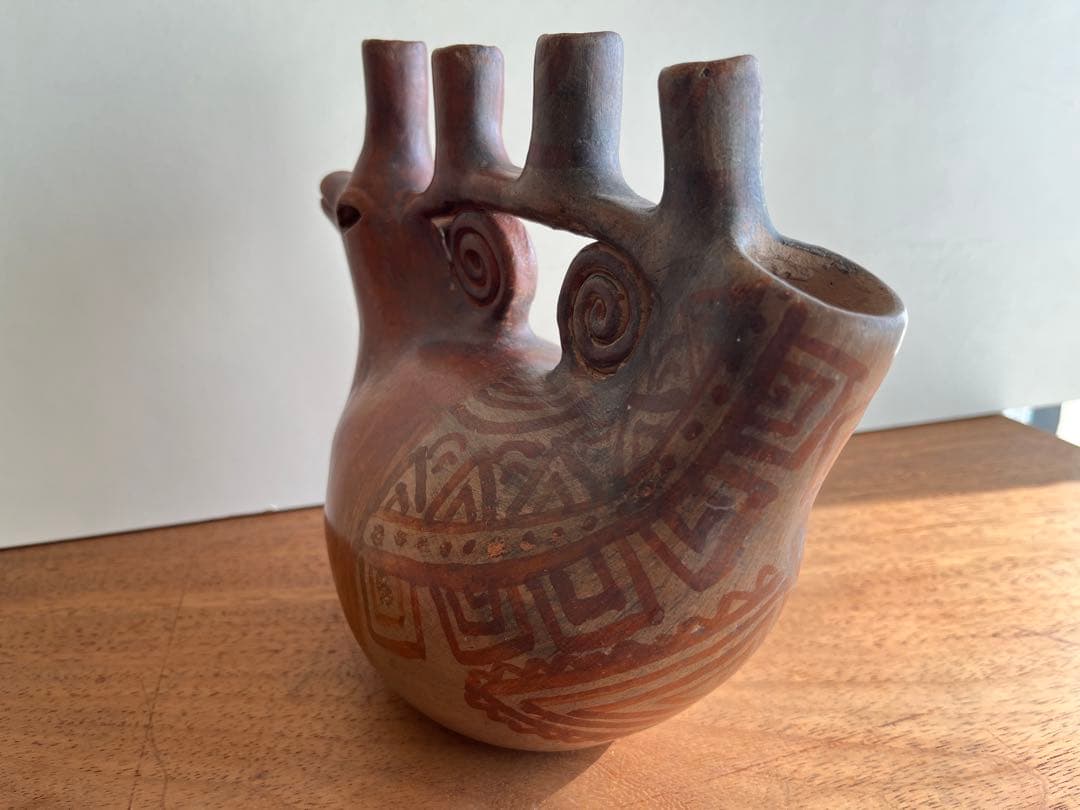 ペルー インカ 土器 燭台 置物