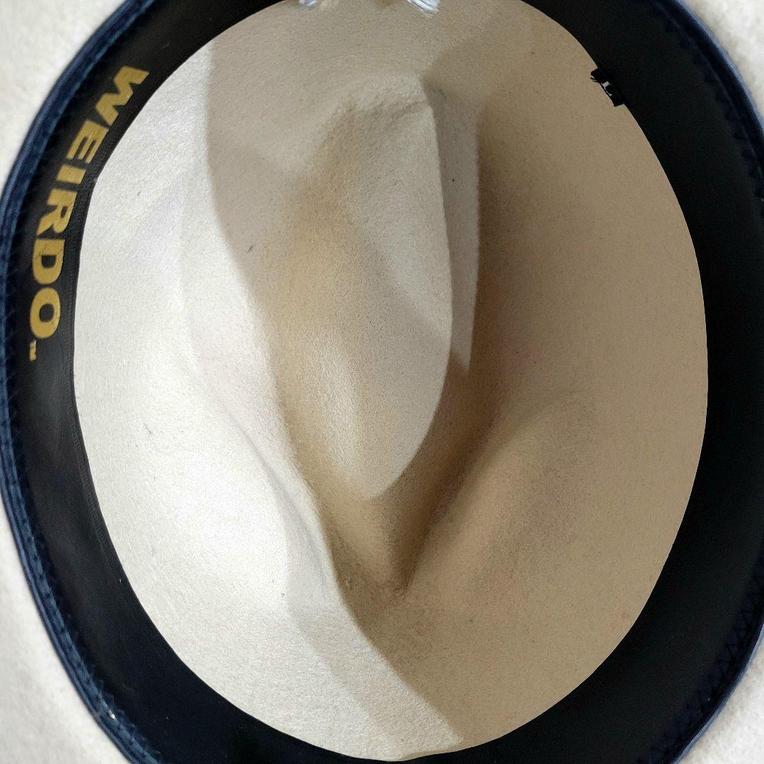 【希少】WEIRDO ウールハット L ベージュ 鹿革リボン
