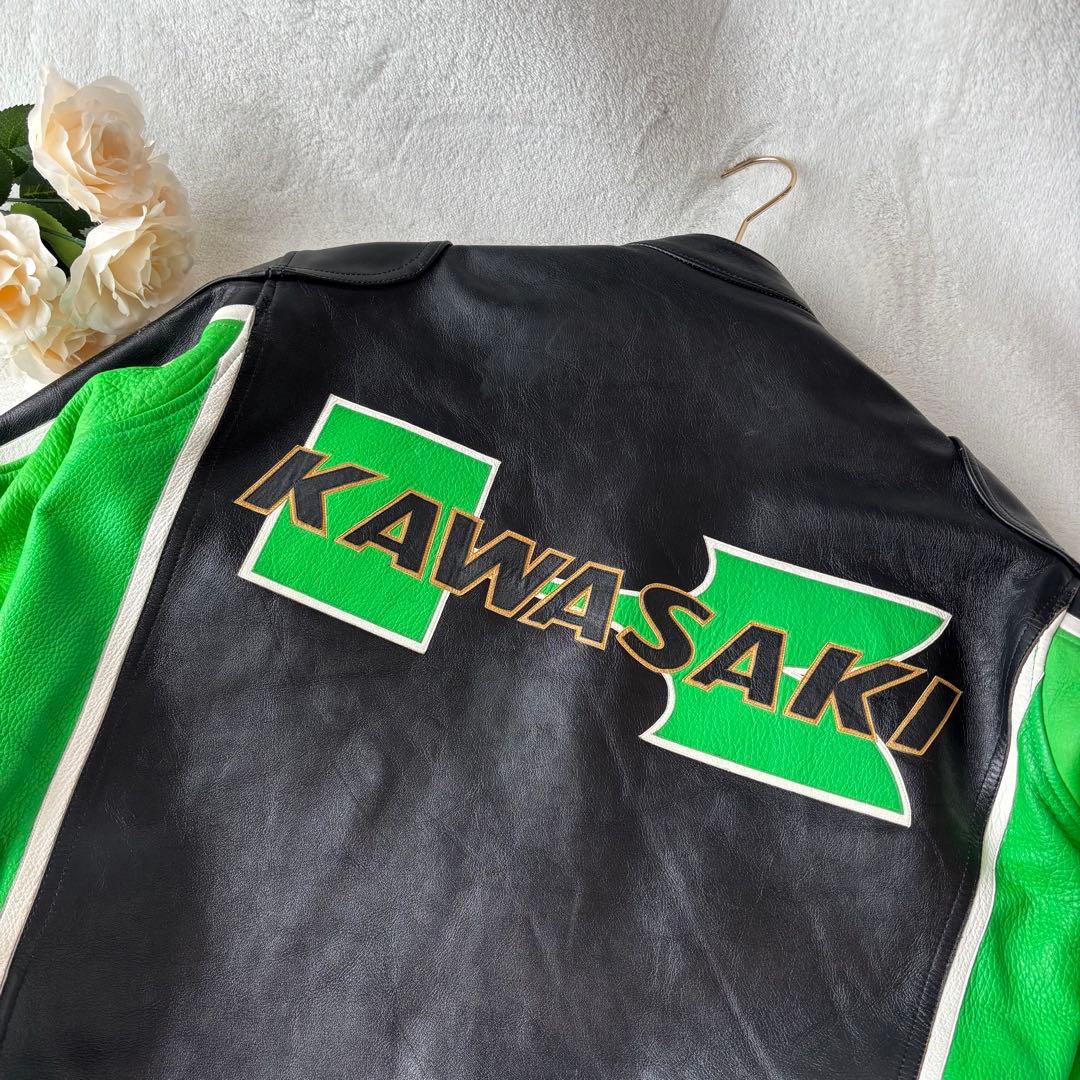 極希少✨Kawasaki 　レザー　Ninja ライダースジャケット　L