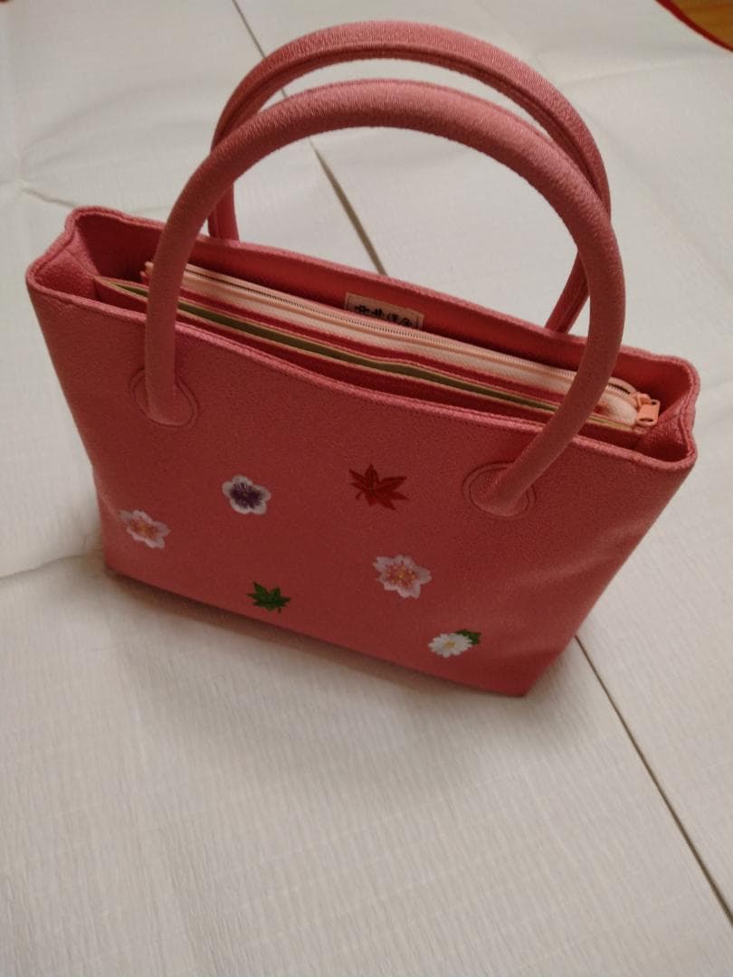 井澤屋　ちりめん　 和装バッグ　ピンク