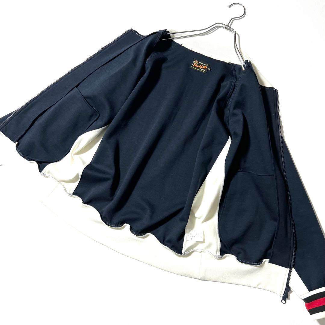 3483【美品】ラフアンドスウェル ジップアップジャケット ジャージ　紺 白 M