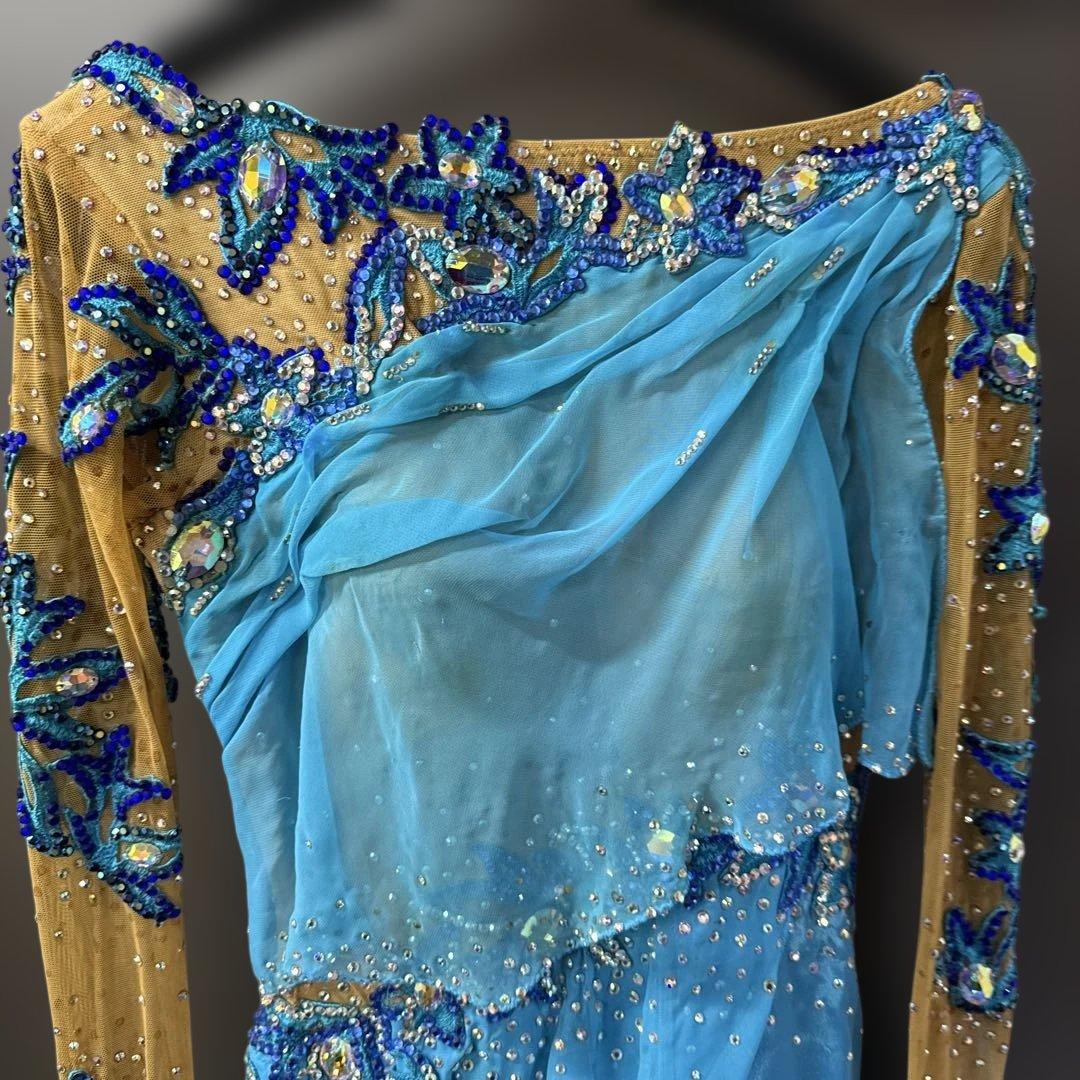 【サイズ不明】社交ダンス　ドレス　青