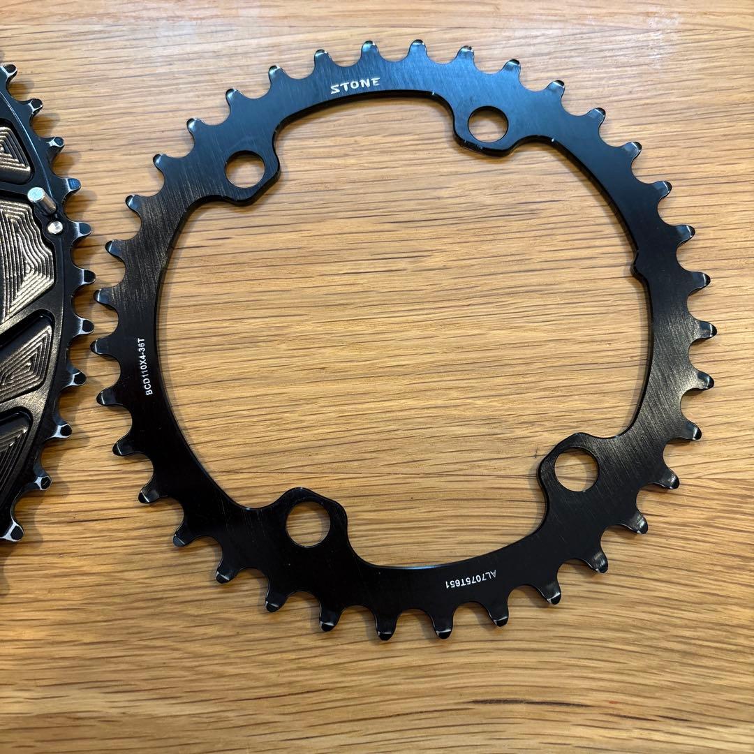 STONE チェーンリング 2枚セット ブラック　使用極小