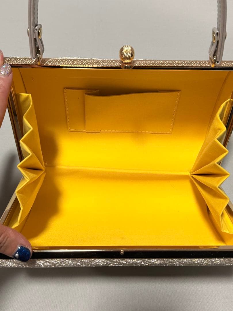 和装草履、バッグセット　シルバー　Lサイズ　ふと目の鼻緒