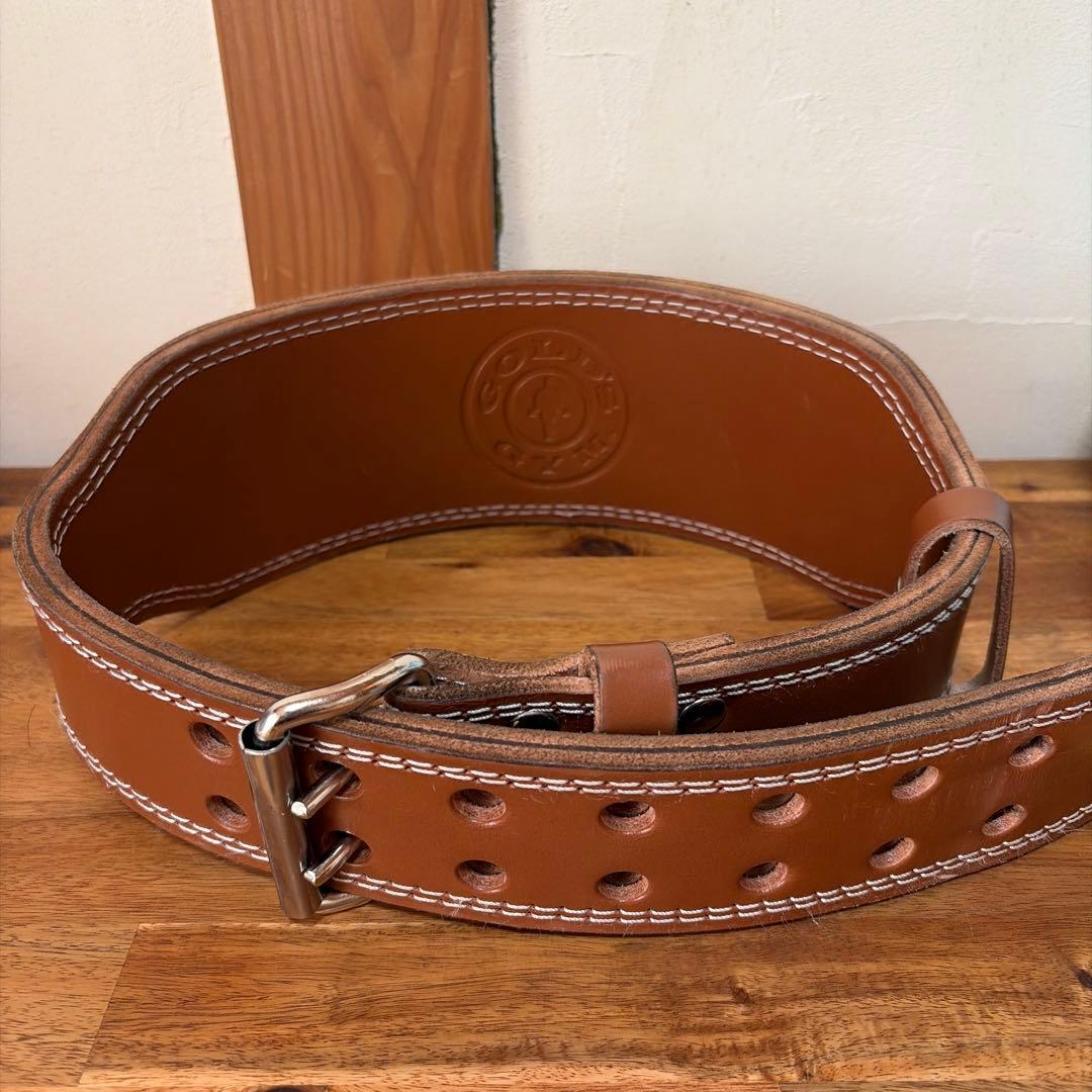 GOLD'S GYM レザー パワーベルト ブラウン Mサイズ 正規品