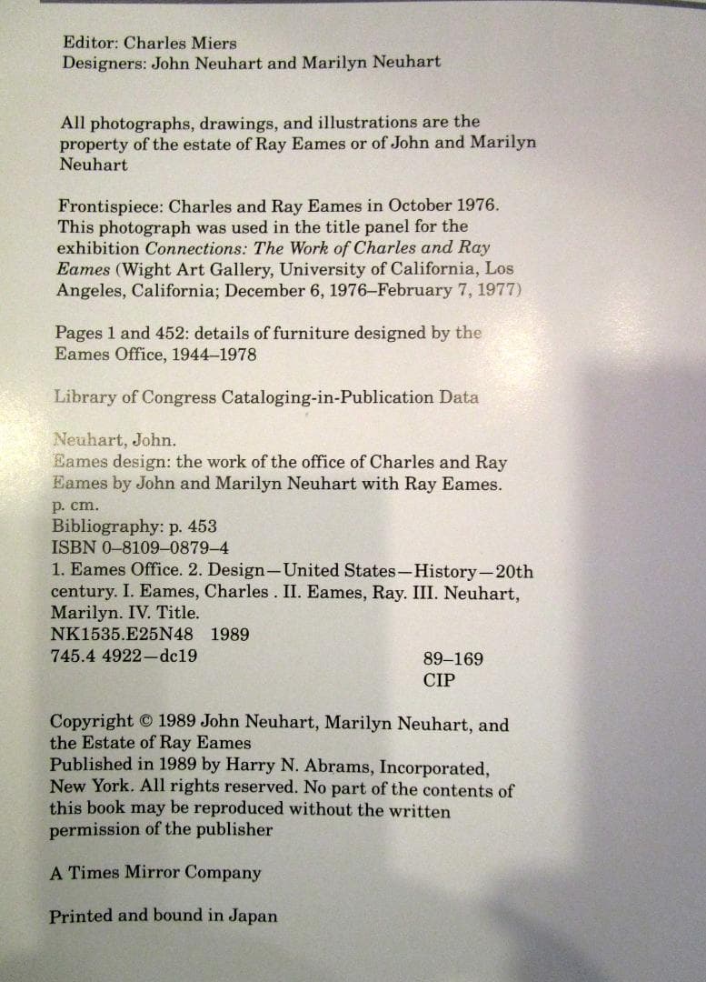 洋書 Eames design : the work of the office of