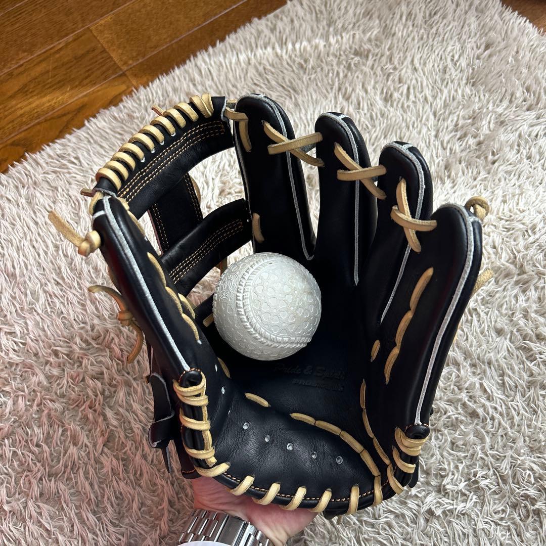 ETT 軟式グローブ 黒/ベージュ