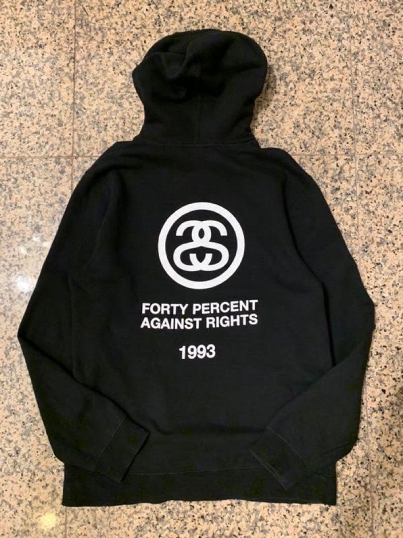 Stussy x FPAR ブラック フーディ QRコード