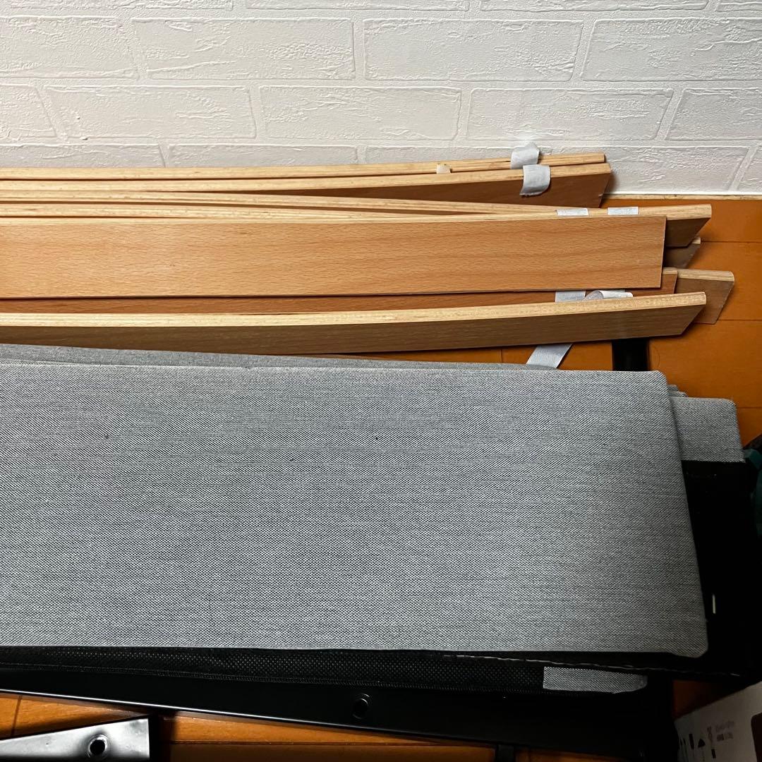 【美品】IKEA ベッドフレーム シングルベッド ライトグレー 発送日指定可能！