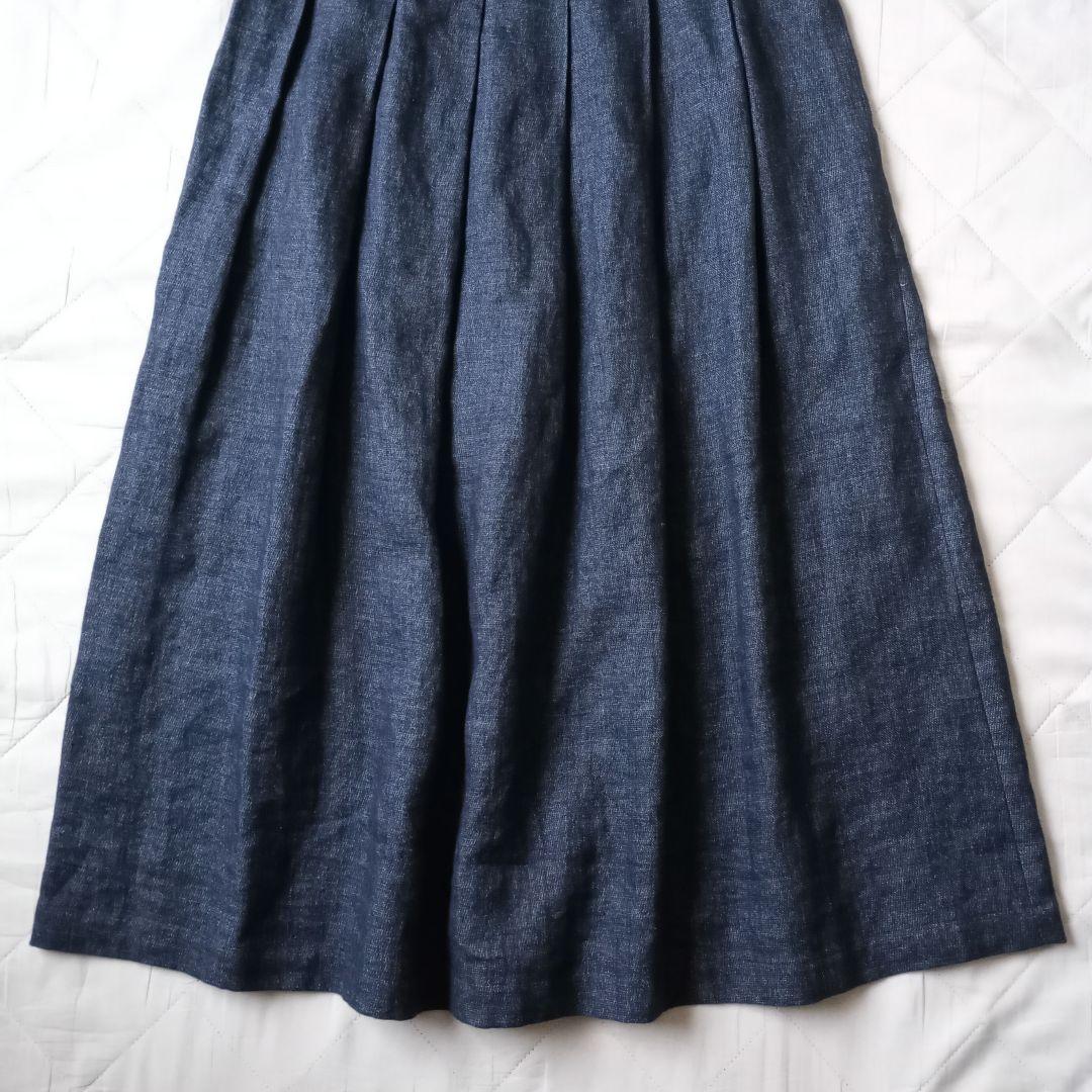 極美品　yarra　ウールリネン　ジャンパースカート　ワンピース　日本製　ヤラ