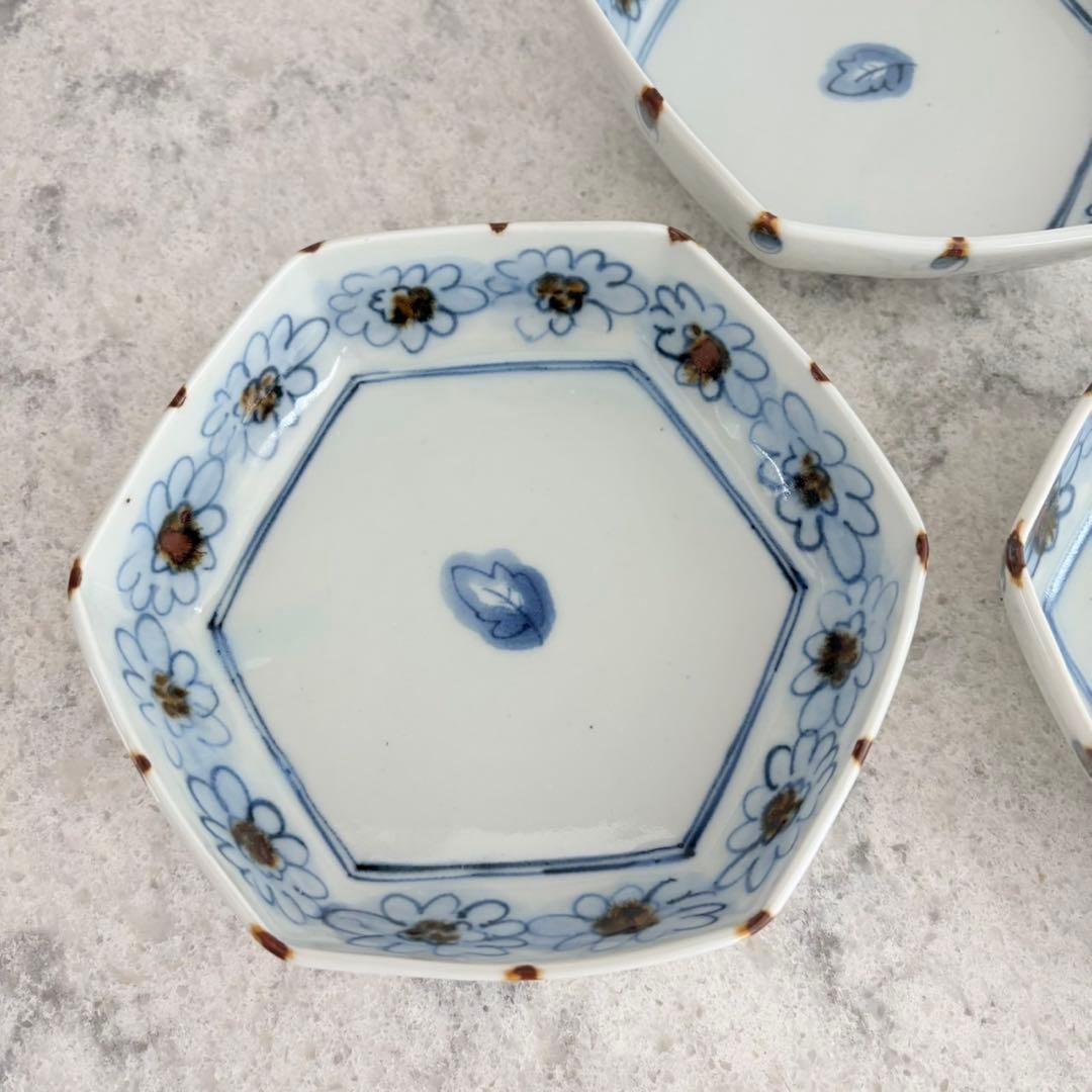 山口利枝☆菊花ならび六角鉢 3つセット