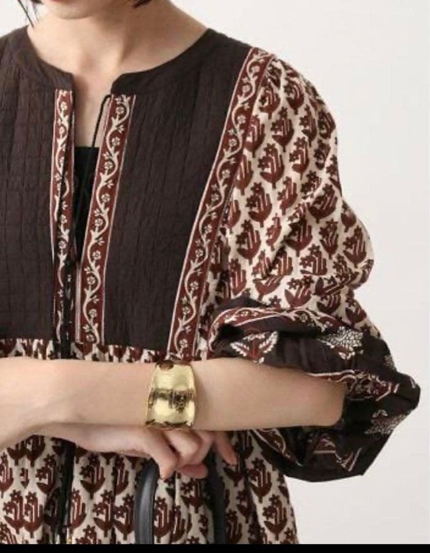 【Pondichery/ポンディシェリ】プリントワンピース