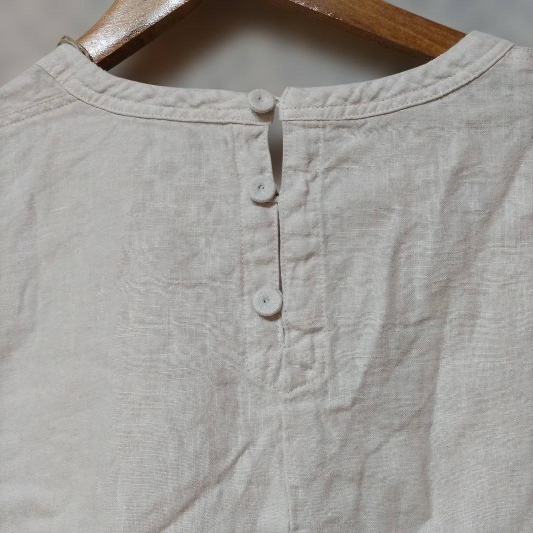 ネストローブ　リネン　袖 裾 フリルシャツ