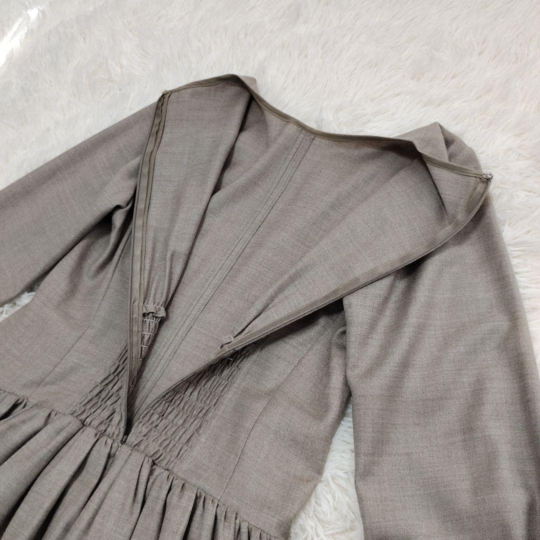 DrawingNumbers　ウエストシャーリング ロングワンピース　長袖