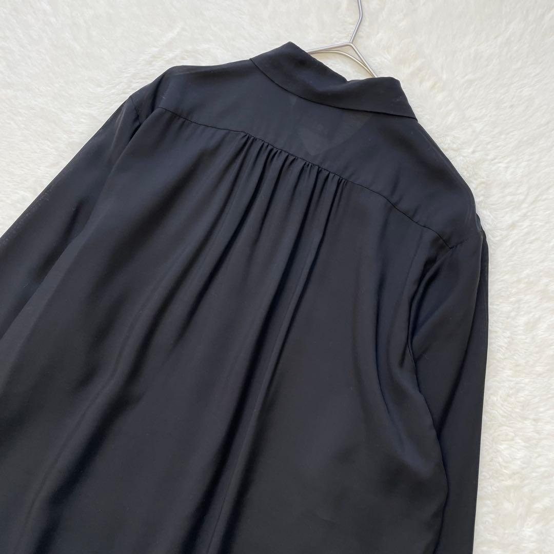 新品 conte キュプラシルク シャツ 黒 即完売品