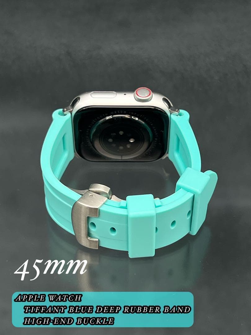 ティファニーブルー　アップルウォッチ　ラバーベルト　バンド　ワイドサイズ
