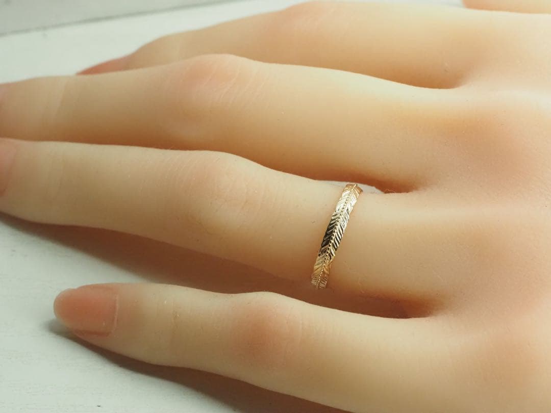◎agete☆アガット　可愛いフェザーデザイン✨K10YG リング　羽根