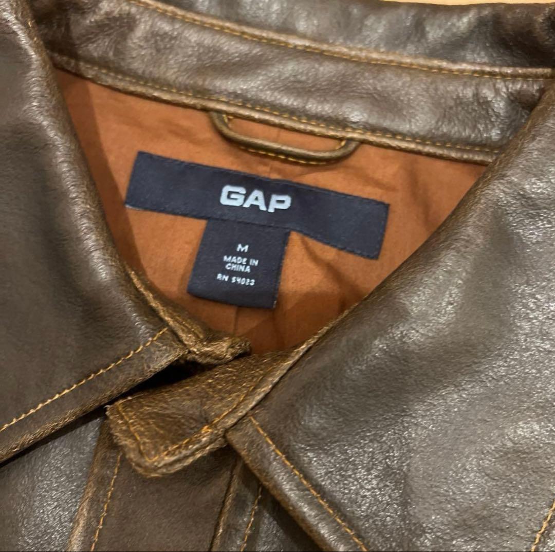 OLD GAP レザージャケット 本革 ライダース ダブルジップ　短丈