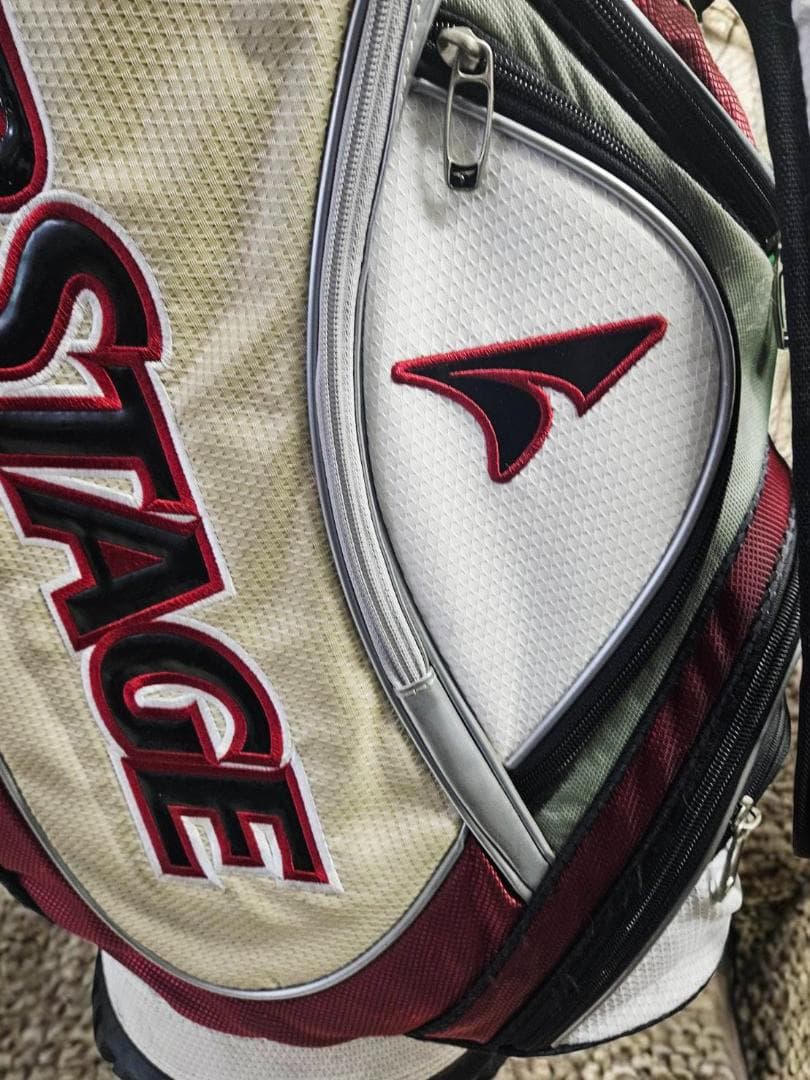 送料無料/超美品　TourStage キャディバッグ ホワイト・レッド