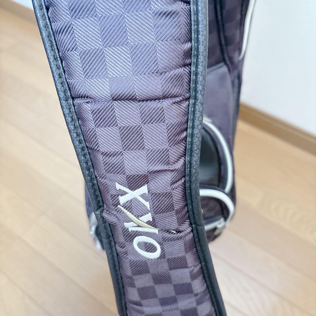 K466 XXIO チェック柄 ブラック キャディバッグ