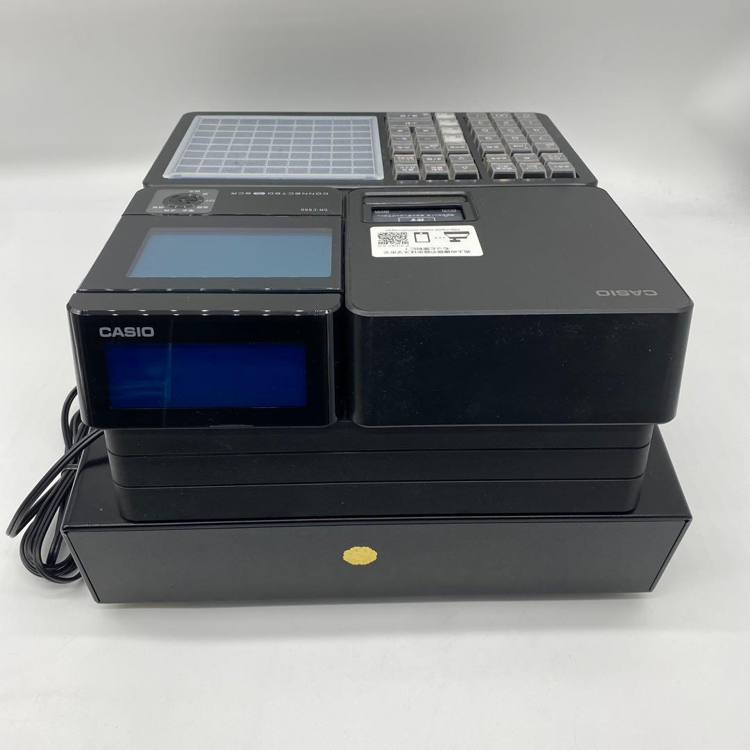カシオ電子レジスター ブラックcasio SR-C550-4SBKブラック4部門