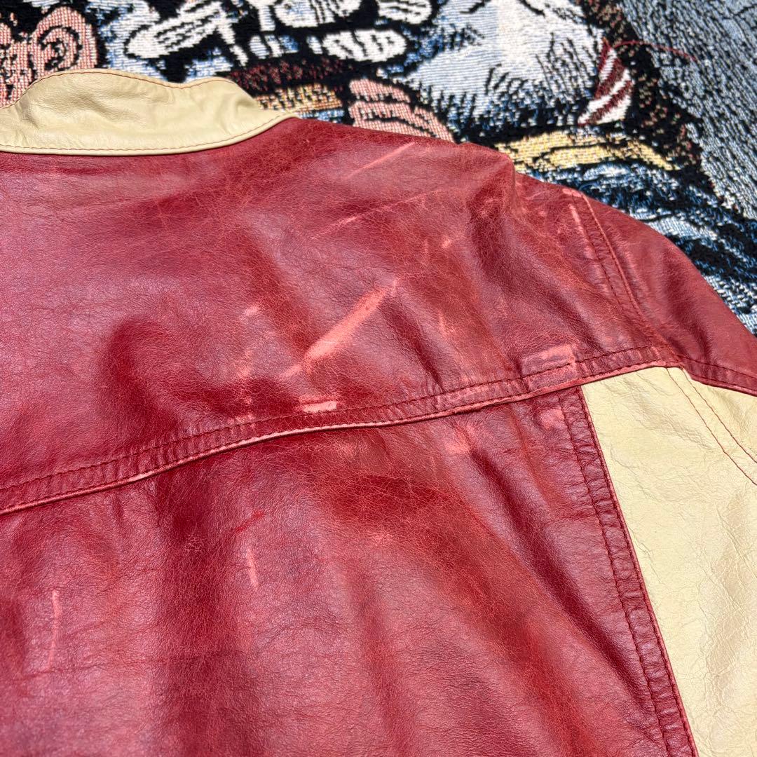 希少 90s Levis 2トーン レザー 3rdモデル ジャケット バイカラー