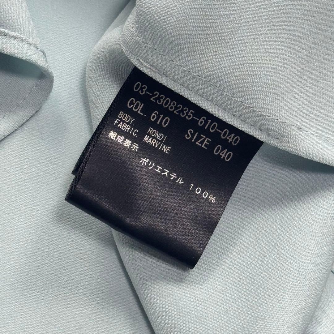洗える theory luxe RONDI ボタン ブラウス 水色 とろみ L