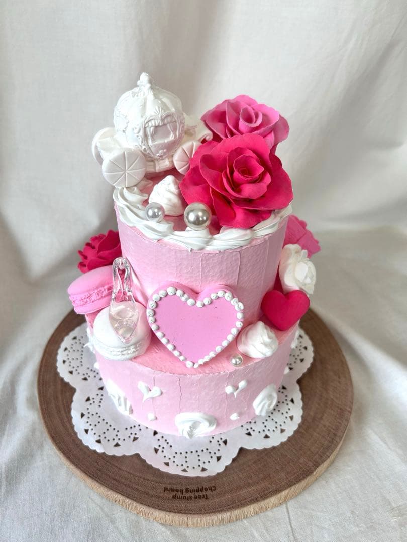 【ミッチー】#93ベビーピンクくま.#94ベビーピンク馬車　クレイケーキ