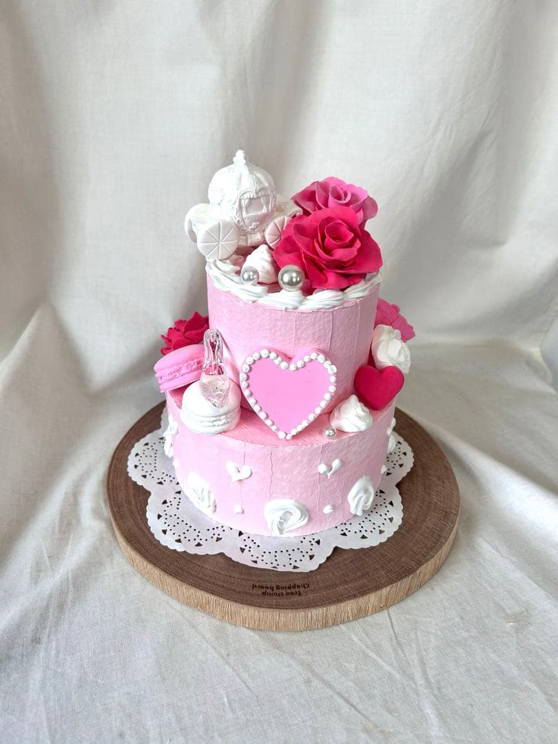 【ミッチー】#93ベビーピンクくま.#94ベビーピンク馬車　クレイケーキ