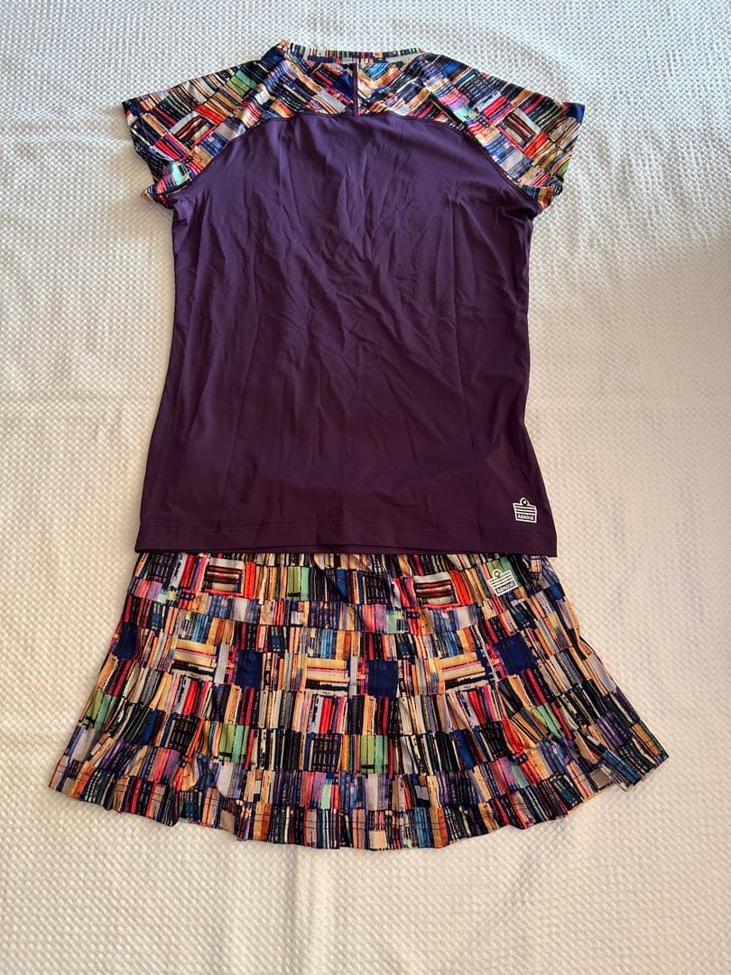 アドミラル　テニスウェア　紫色柄トップス　Lサイズ