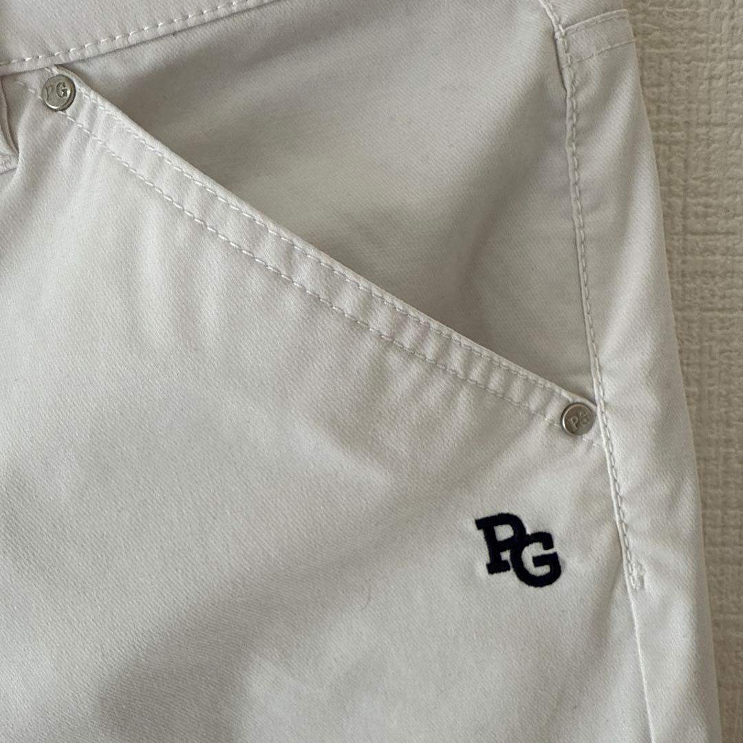 美品　パーリーゲイツ　パンツ　白　ホワイト　M〜L相当　ストレッチ素材　4