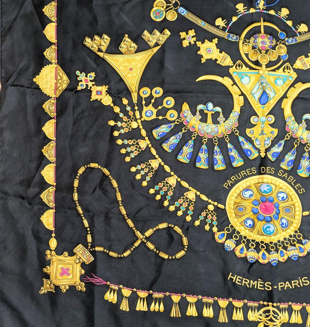 HERMÈS エルメス　カレ90 パリュール・デ・サーブル シルク100%