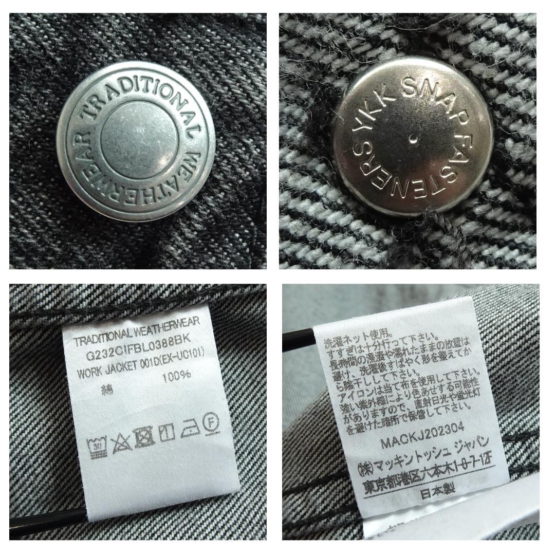 トラディショナルウェザーウェア 001D ブラックデニムGジャン 36 大戦