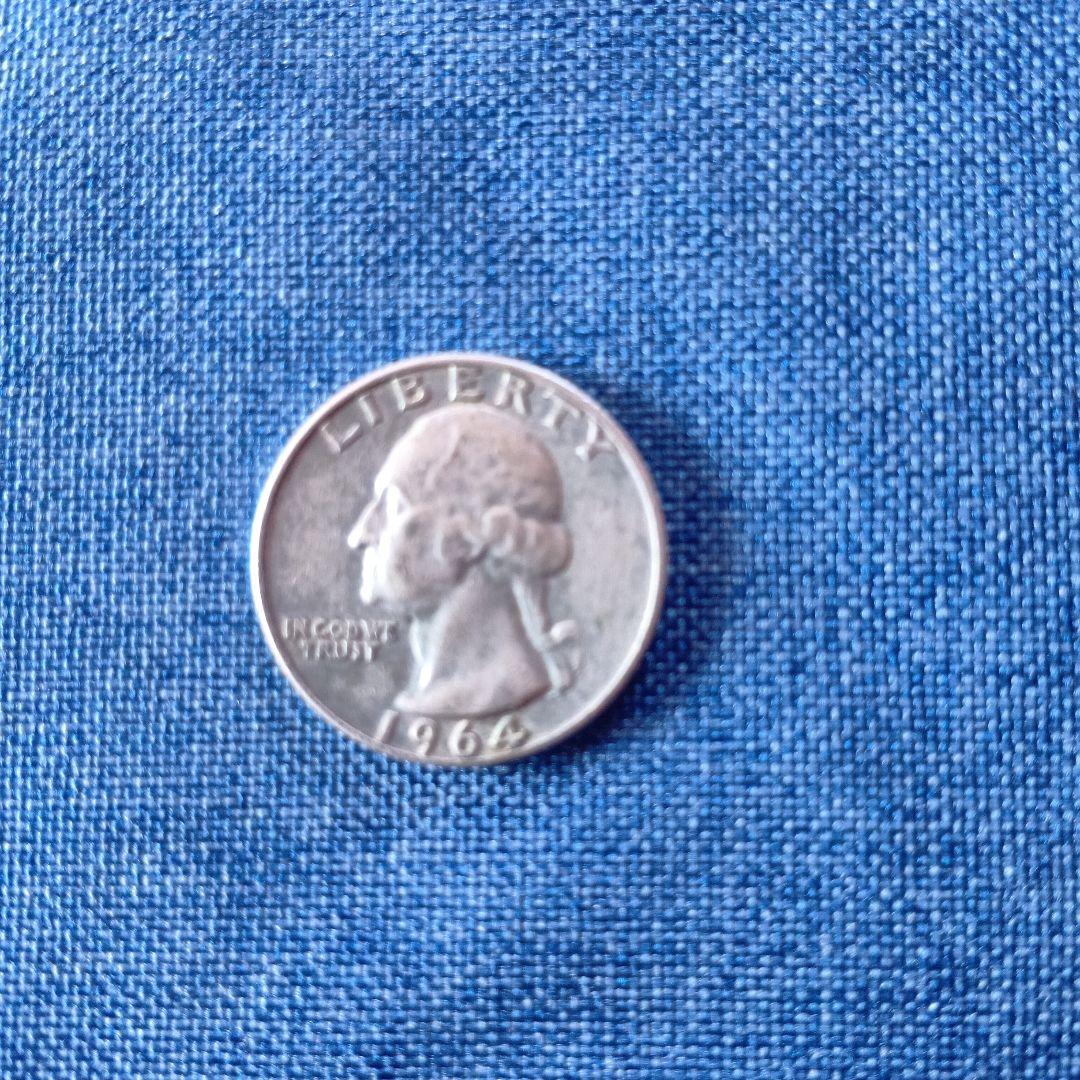 1964年 アメリカ合衆国 クォータ銀貨 4枚セット