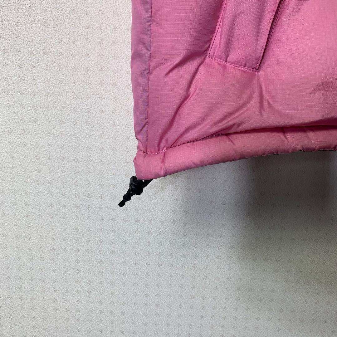 美品 ノースフェイス ノベルティヌプシベスト L オーキッドピンク 刺繍ロゴ