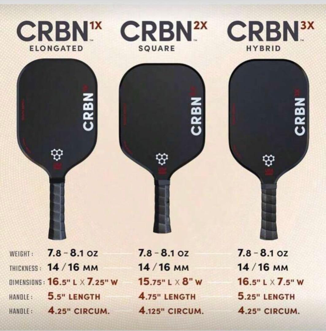 新品!! CRBN 3X Series 16mm ピックルボールパドル