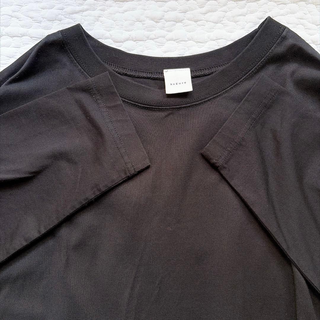 美品⚑かぐれ　コットンハイカウントカットワンピース ブラック　サイズ0