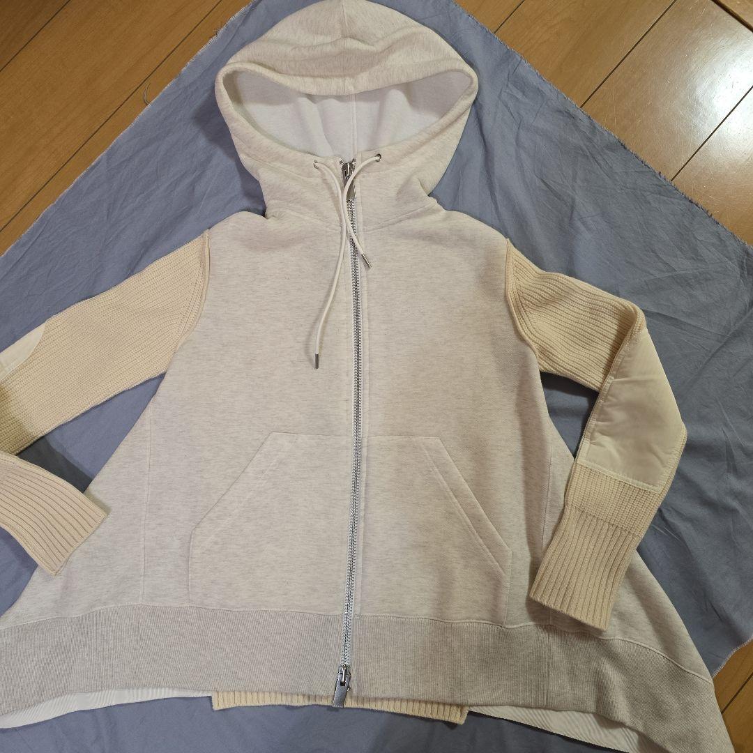 サカイsacai バックニットジッパー付きフード パーカー