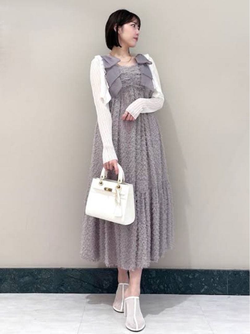 スナイデル SNIDEL リボンティアードワンピース