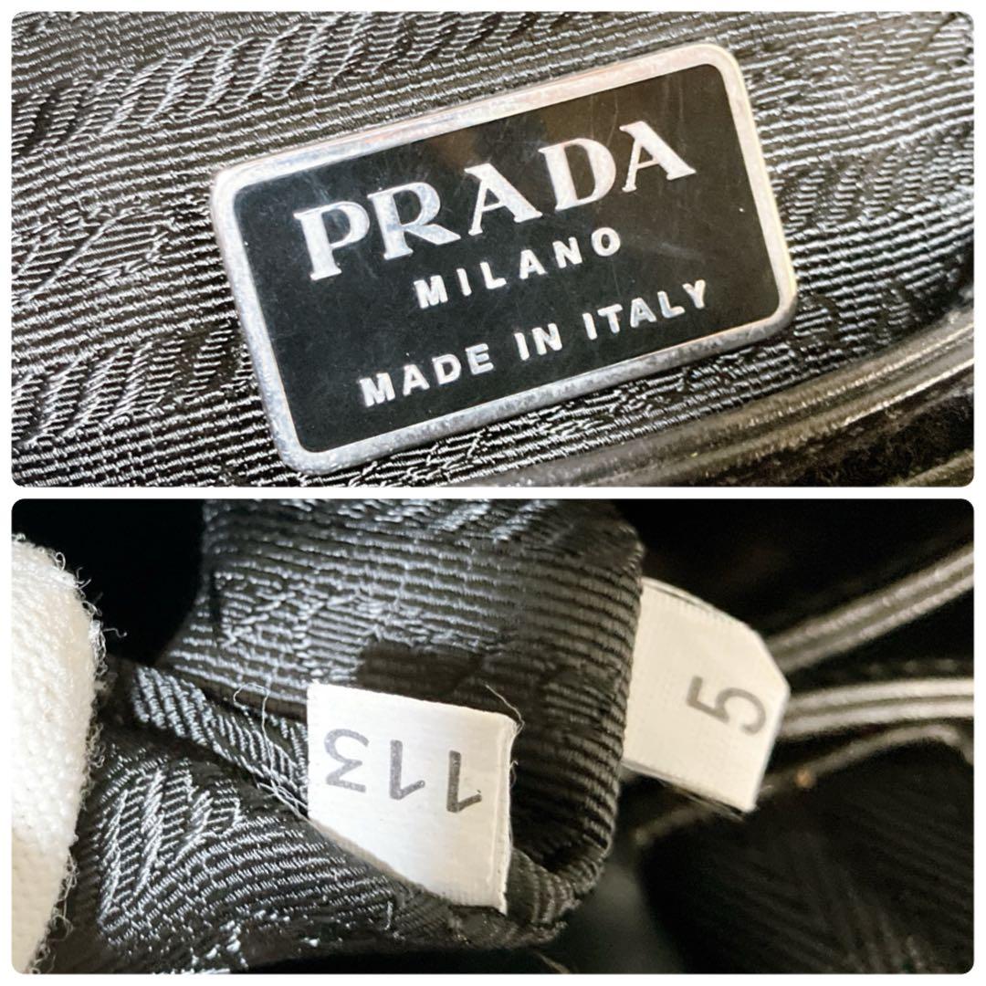 プラダスポーツ イタリア製 デニム トートバッグ ハンドバッグ ブラック系