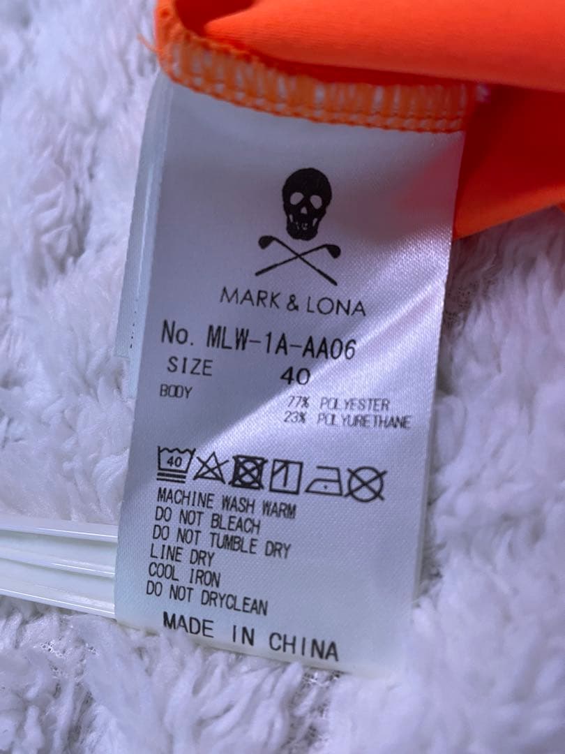 MARK&LONA マークアンドロナ モックネック半袖Tシャツ スカル ロゴ Ｌ