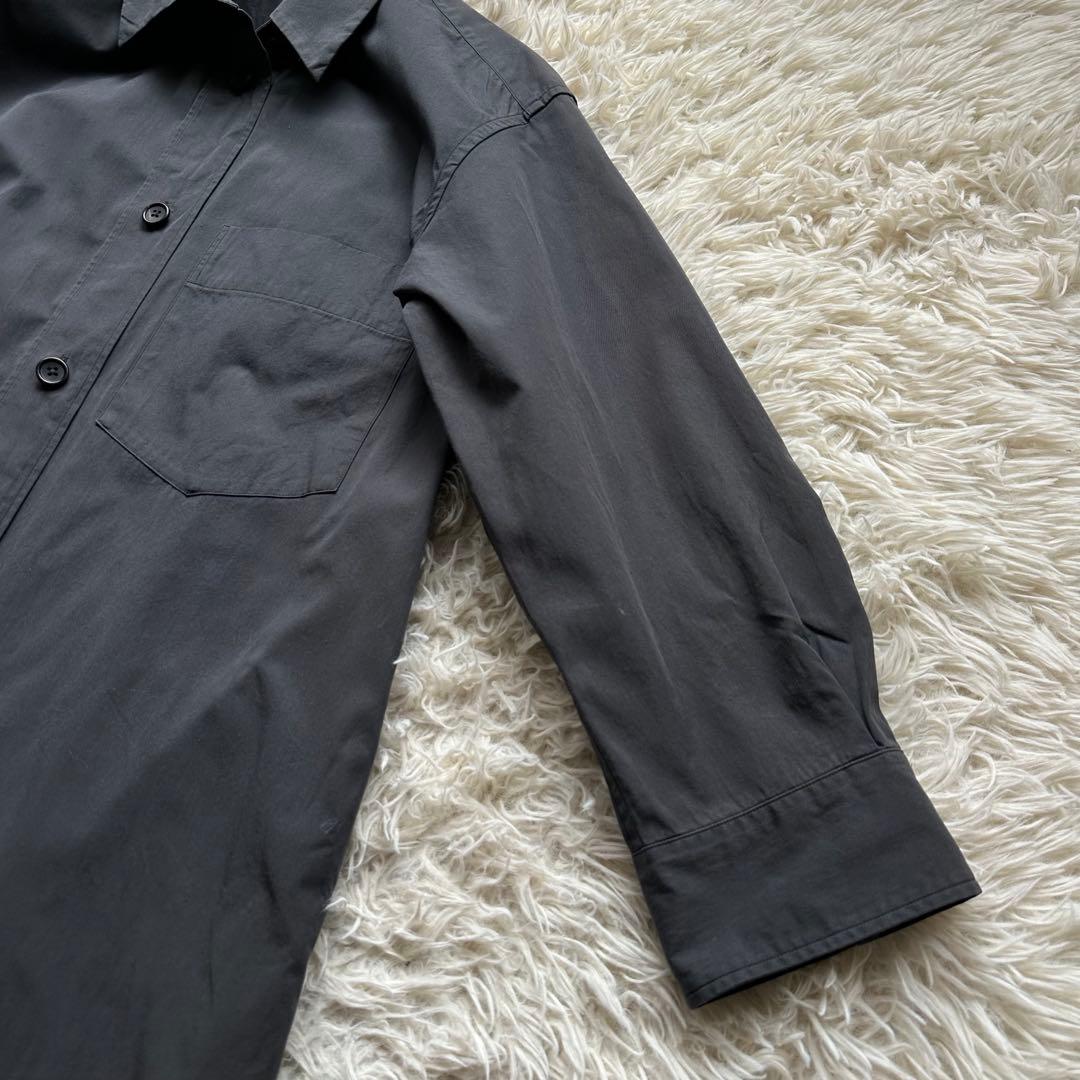 マーガレットハウエル　コットンツイル　シャツワンピース　Aライン　グレー　日本製