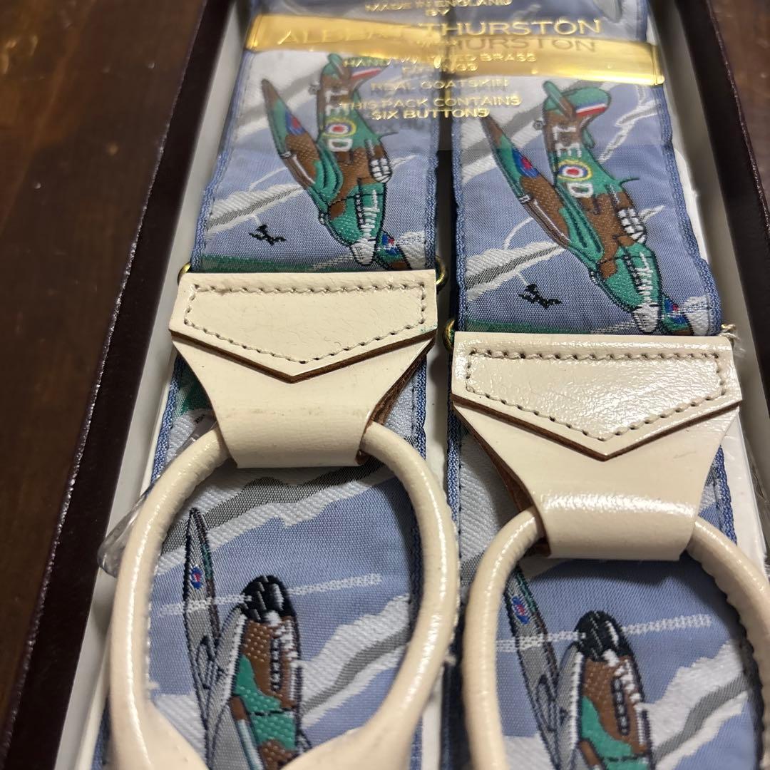  THURSTON 飛行機柄 サスペンダー